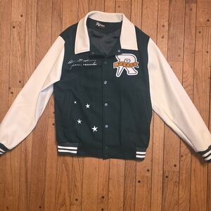 Men's Reves Paris Varsity Jacket - Green and White